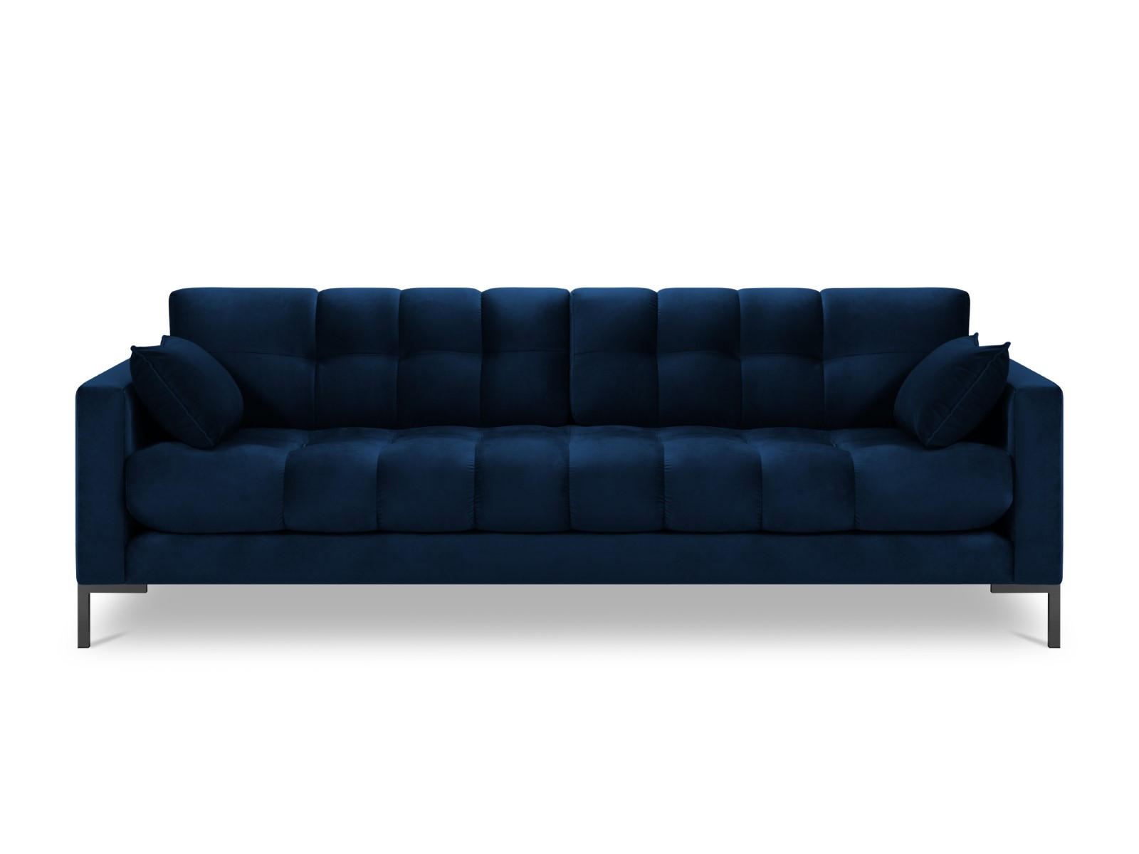 SOFA Mamaia aus Samt königsblau 4 Sitzplätze - Blau, Textil (92/75/217cm) - Micadoni