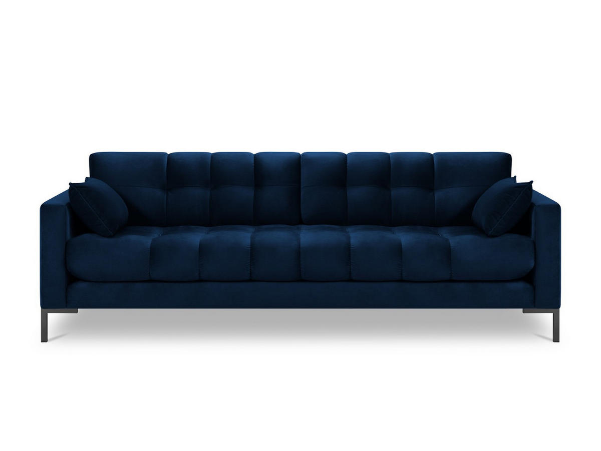 SOFA Mamaia aus Samt königsblau 4 Sitzplätze - Blau, Textil (92/75/217cm) - Micadoni
