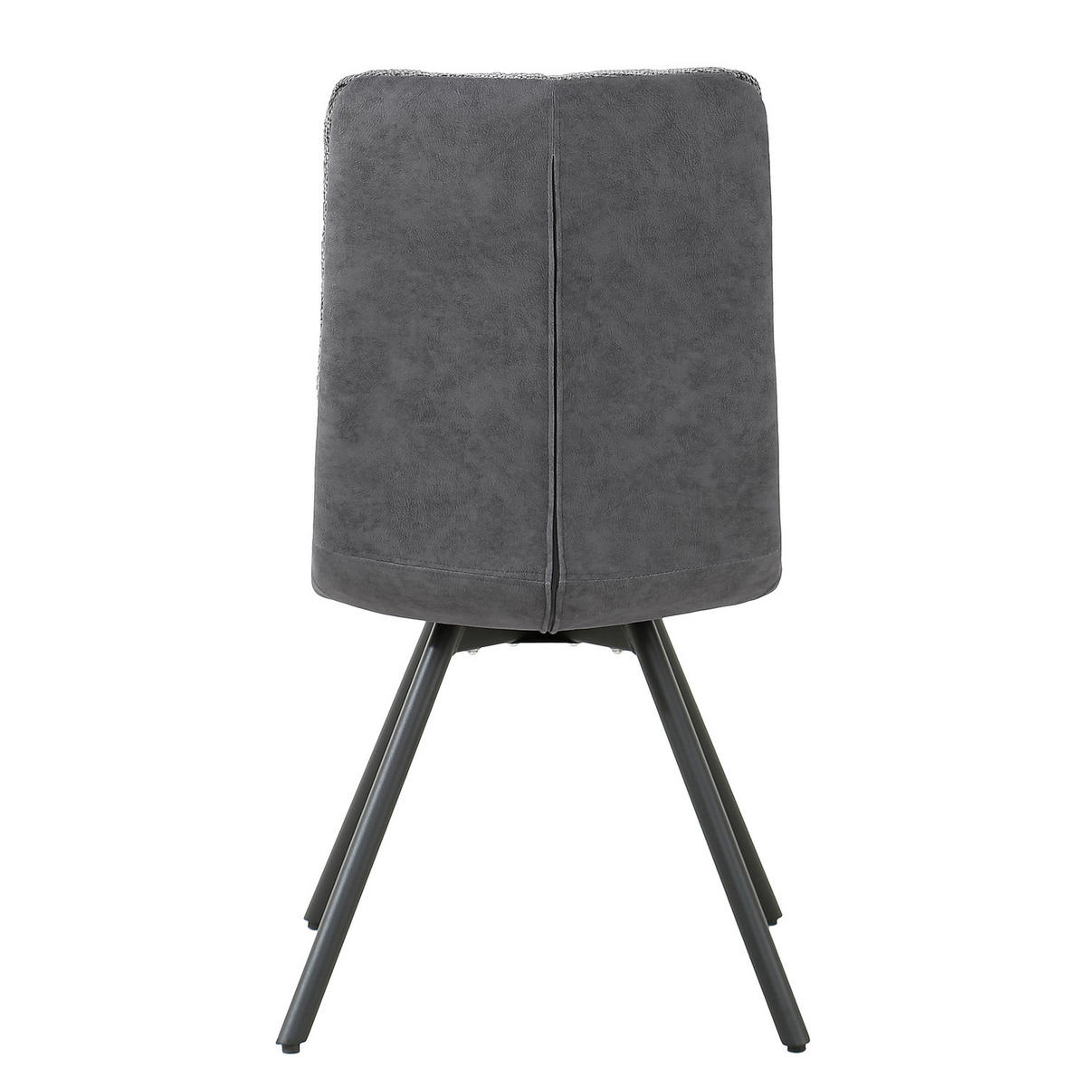 POLSTERSTUHL - 2er-Set - Schwarz/Grau, Textil/Metall (48/95/66cm) - home24