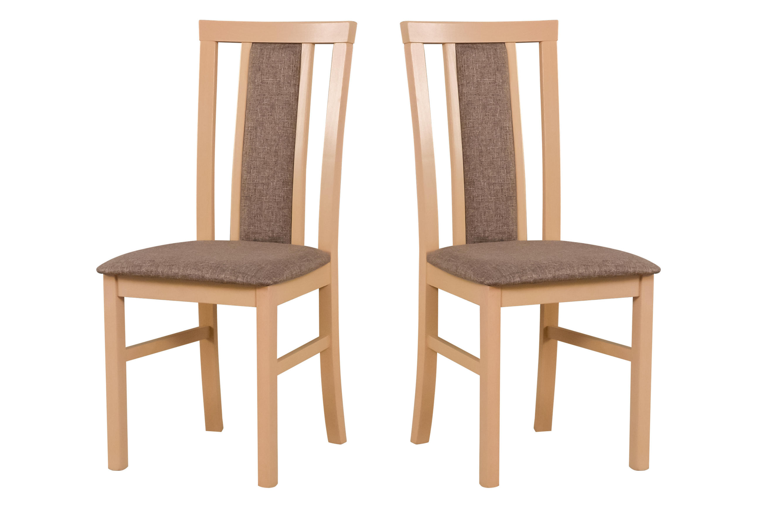 STUHL 2 er MILANO 7, sonoma - Beige/Sonoma Eiche, Holz (43/93/40cm) - Leaf Design