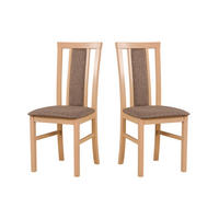 STUHL 2 er MILANO 7, sonoma - Beige/Sonoma Eiche, Holz (43/93/40cm) - Leaf Design