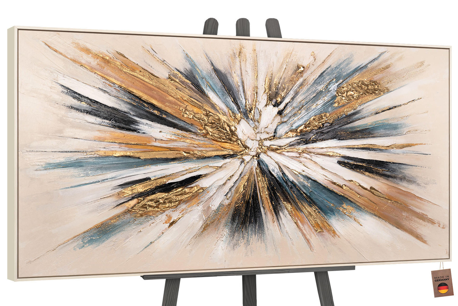 GEMÄLDE Impuls Schattenfugenrahmen Beige 200x100 cm - Beige, Holz (200/100cm) - YS-art gallery