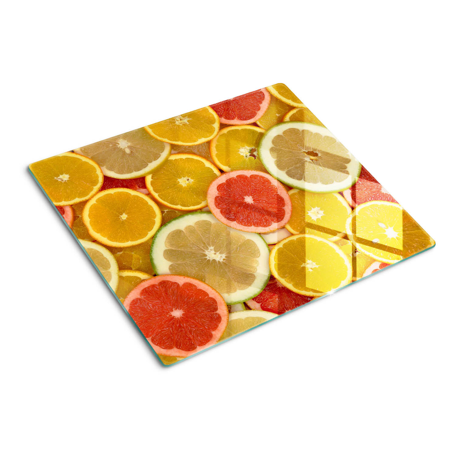 GLASPLATTE 60x52 cm Zitrusfrüchte - Multicolor, Glas (60/0.4/52cm) - TULUP