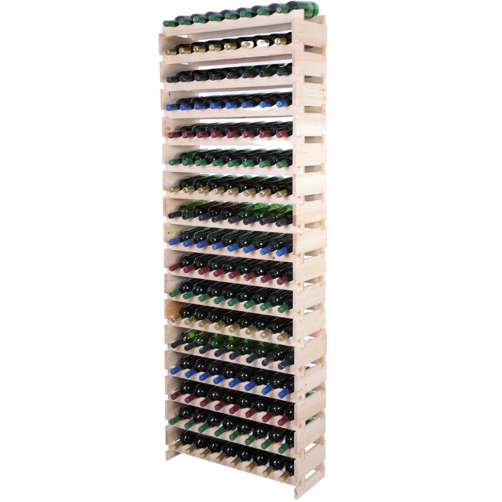 WEINREGAL VINOTECA FLEX PRO HxBxT 233x84x28cm 136 Flaschen auf 17 Ebenen Natur unbehandelt - Naturfarben, Holz (84/233/28cm) - PROREGAL