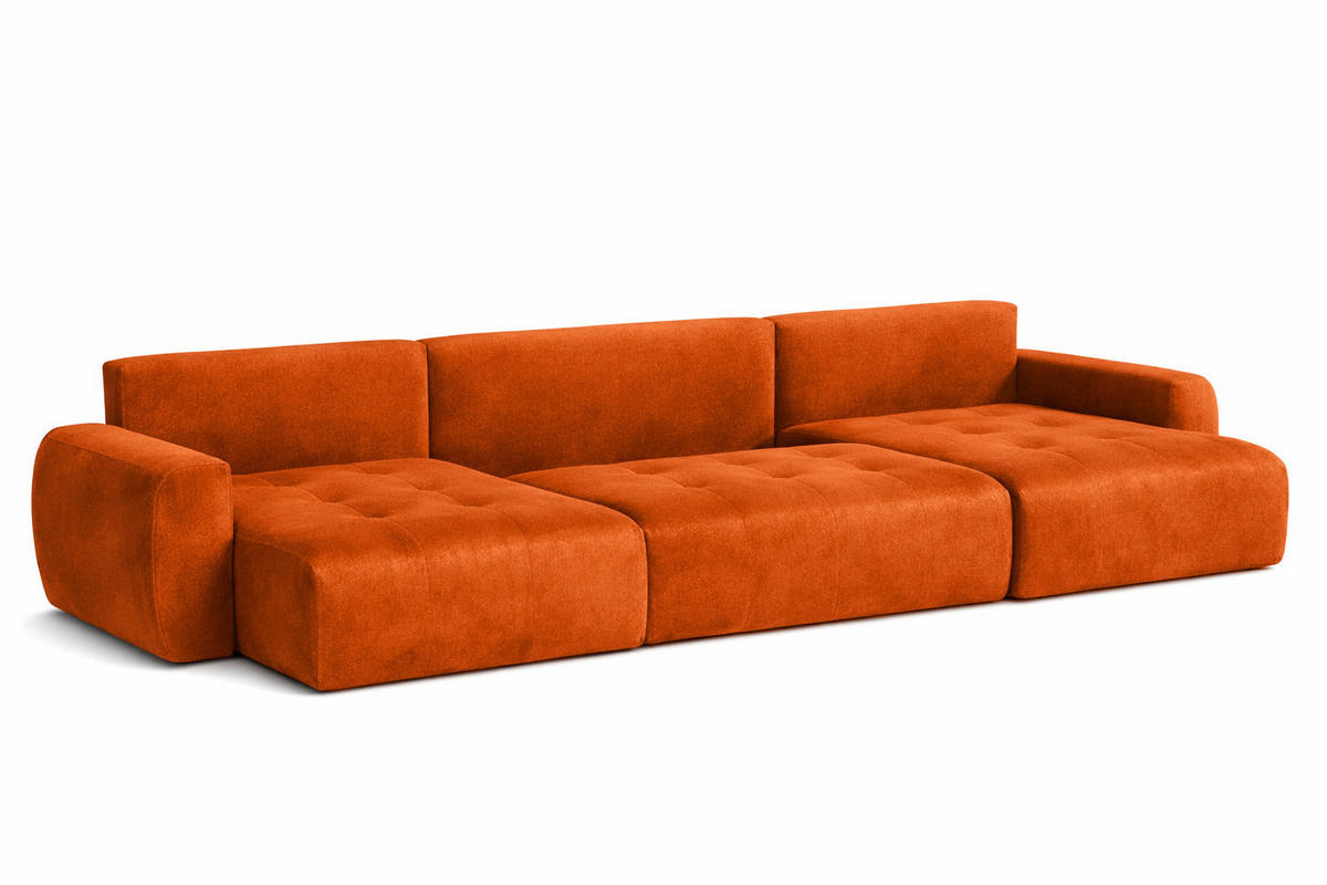 ECKSOFA Mit Schlaffunktion Und Bettkasten U-Form Ivo U, Veloursstoff Salvador, Braun - Braun, Holz (342/142cm) - Kaiser Möbel