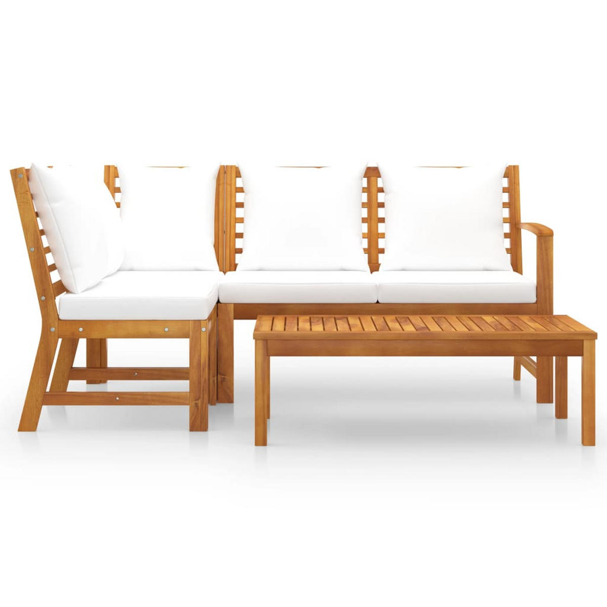 GARTENSET Reichmany 4-teilig - Creme, Holzwerkstoff - Nettlife