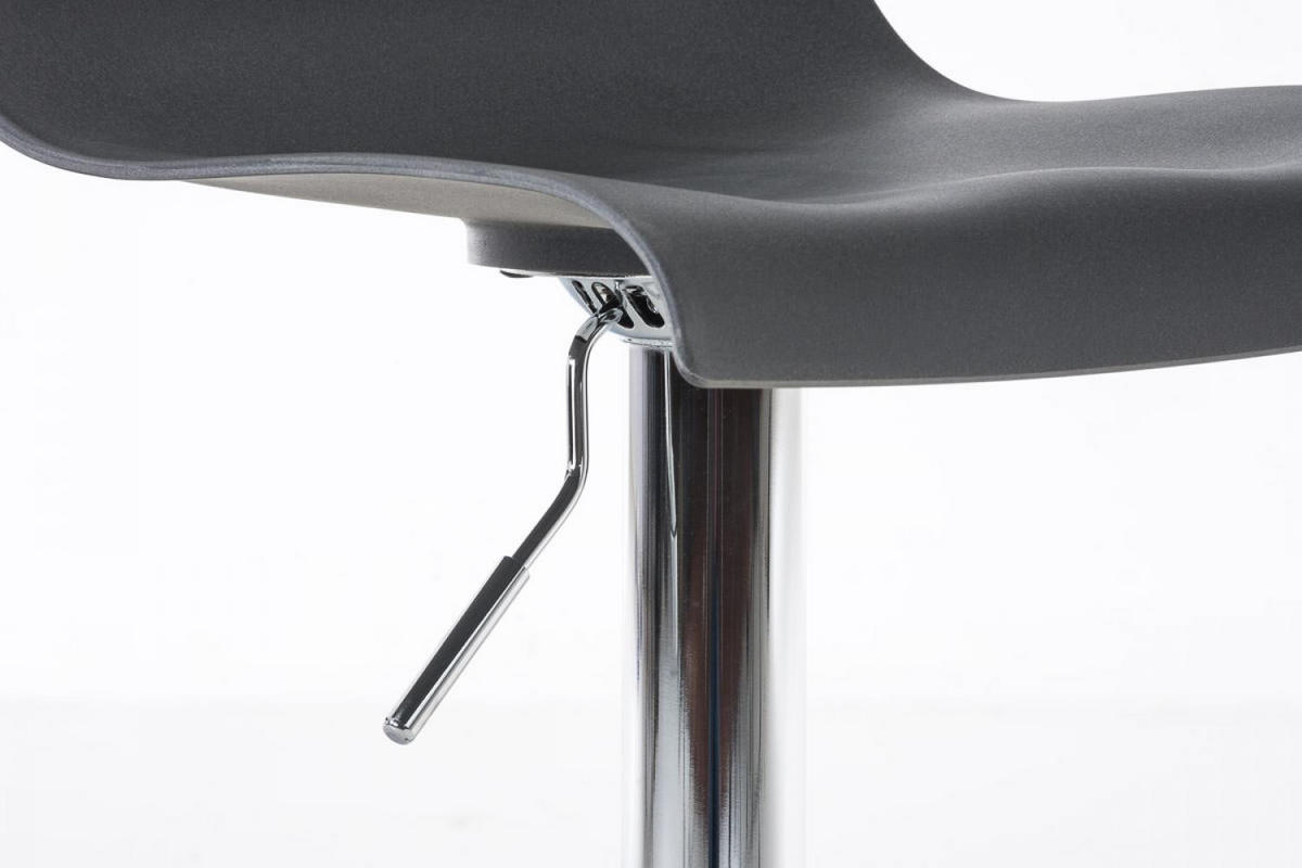 BARHOCKER 2er Set Kunststoff grau - Chromfarben/Grau, Kunststoff/Metall (39/84/36cm) - CLP