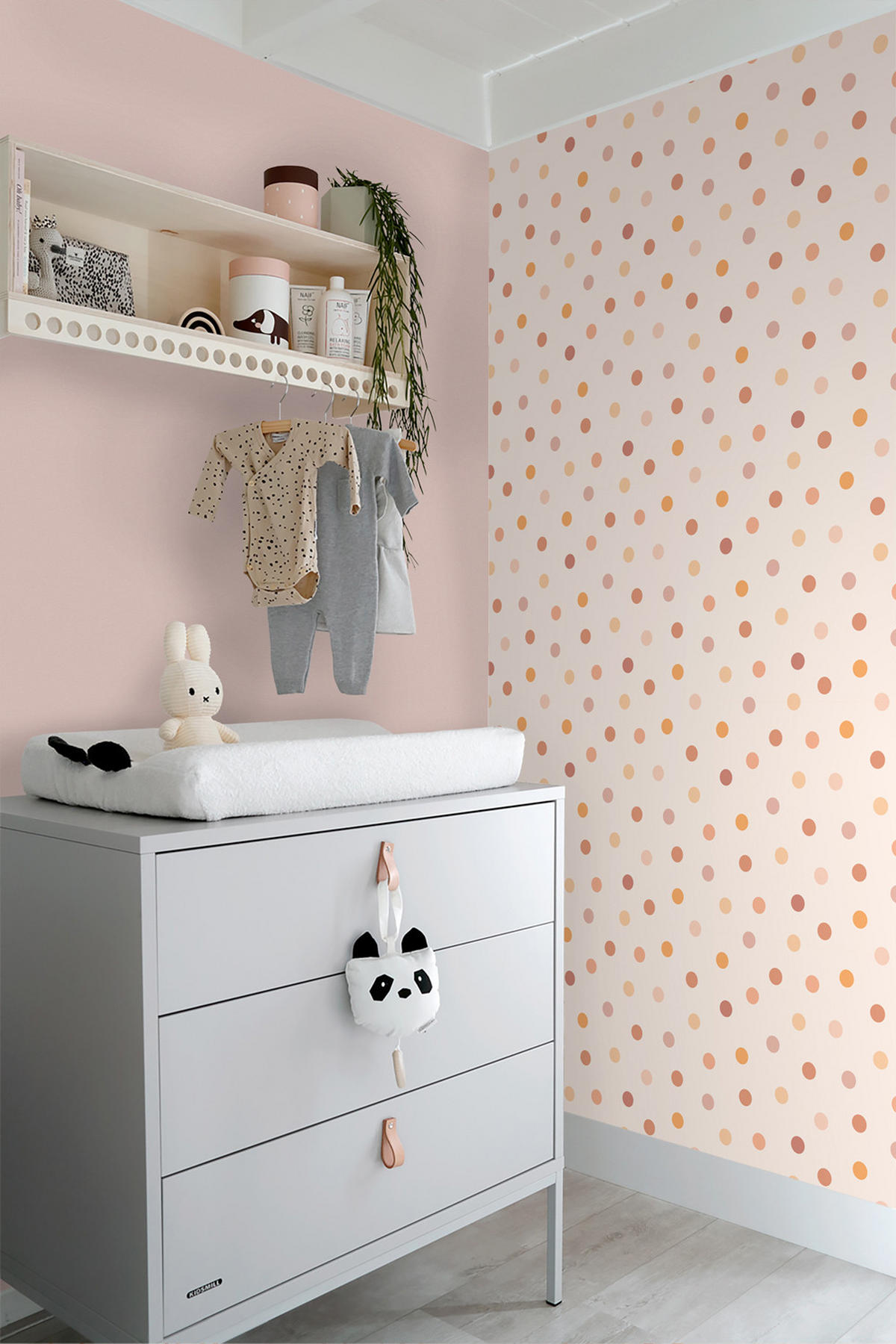 TAPETE Punktmuster 50 x 900 cm - Orange, Papier (50/0.1cm) - ESTAhome
