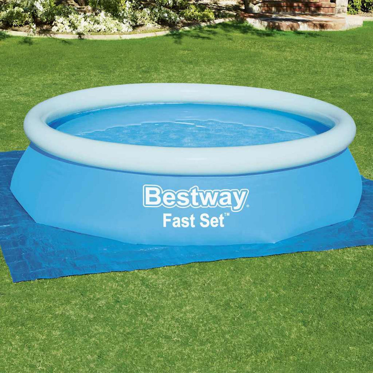 POOL-BODENPLANE BESTWAY Flowclear 335/335 Cm - Blau, Kunststoff (3/335cm) - Bestway