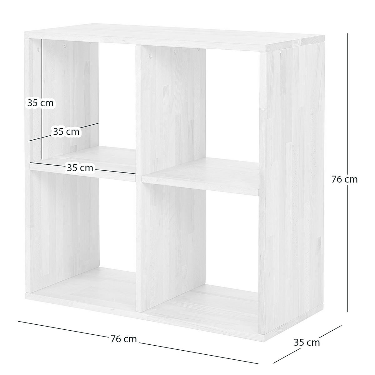 REGAL - Massivholz - Eichefarben, Holz (76/76/35cm) - home24