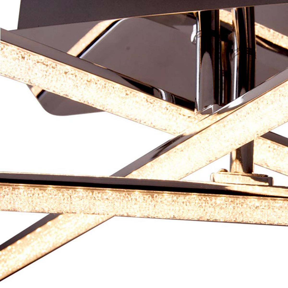 LED DECKENLEUCHTE Stahl Kristall Grau - Grau, Metall (77/51/13cm)