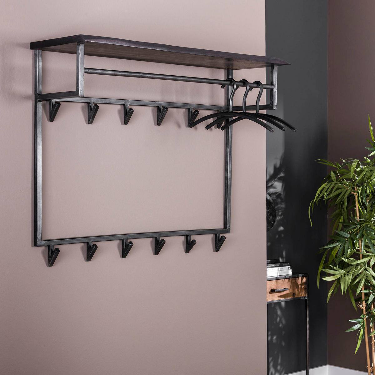 WANDGARDEROBE Yucon Grau 100/30/80 cm - Grau, Holz (30/80/100cm) - Hoyz Collection