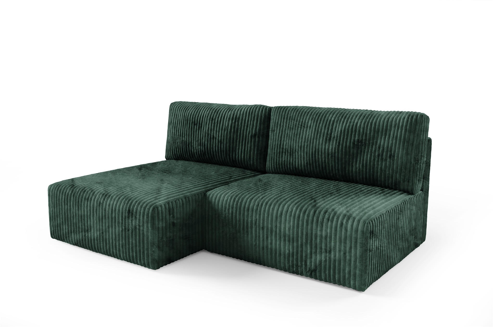 ECKSOFA Natalia Xs - Grün, Holzwerkstoff/Textil (149/210cm) - Fun Möbel