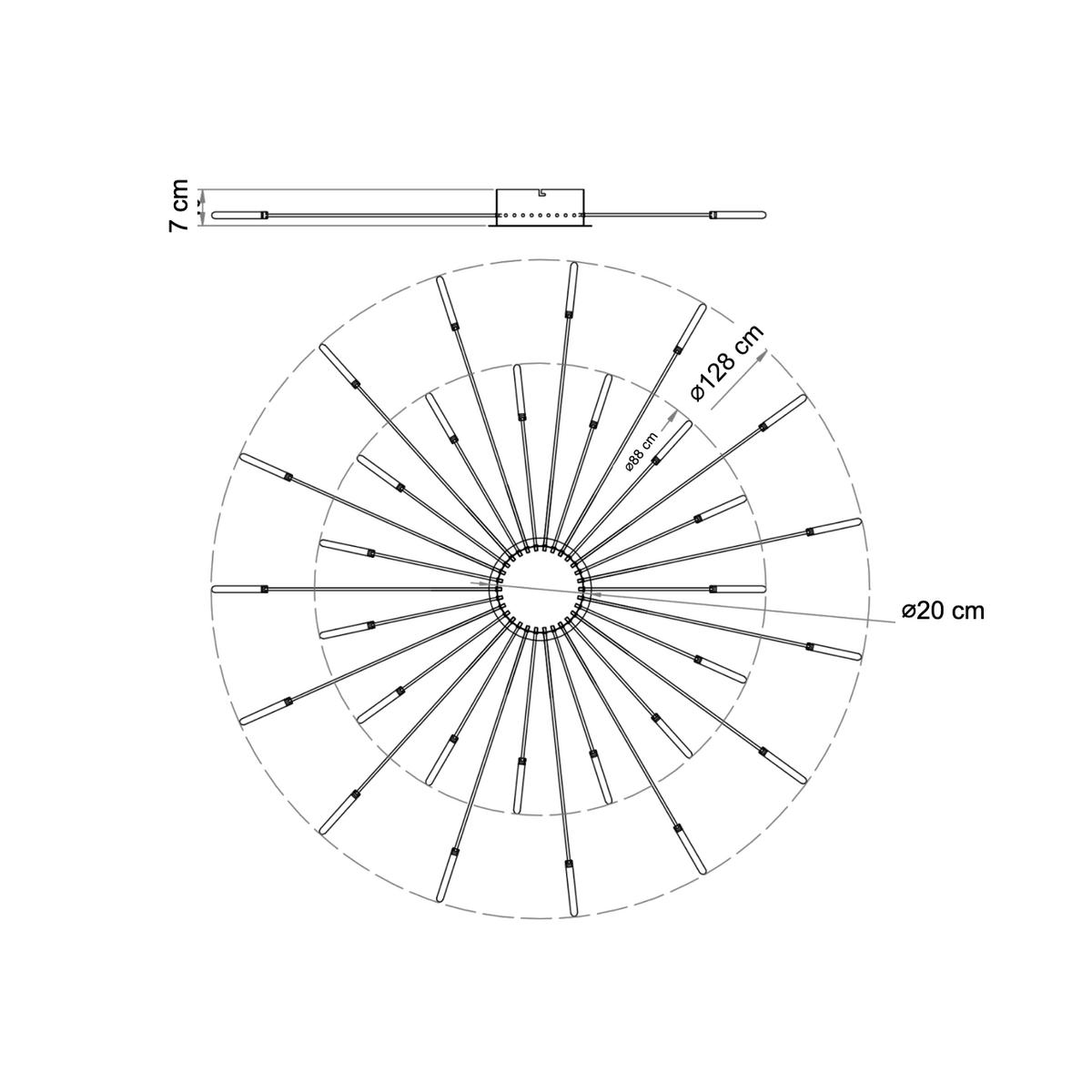 DECKENLEUCHTE Isco, Gold / Messing, 128cm - Goldfarben, Metall (128/128/7cm) - KOSILUM