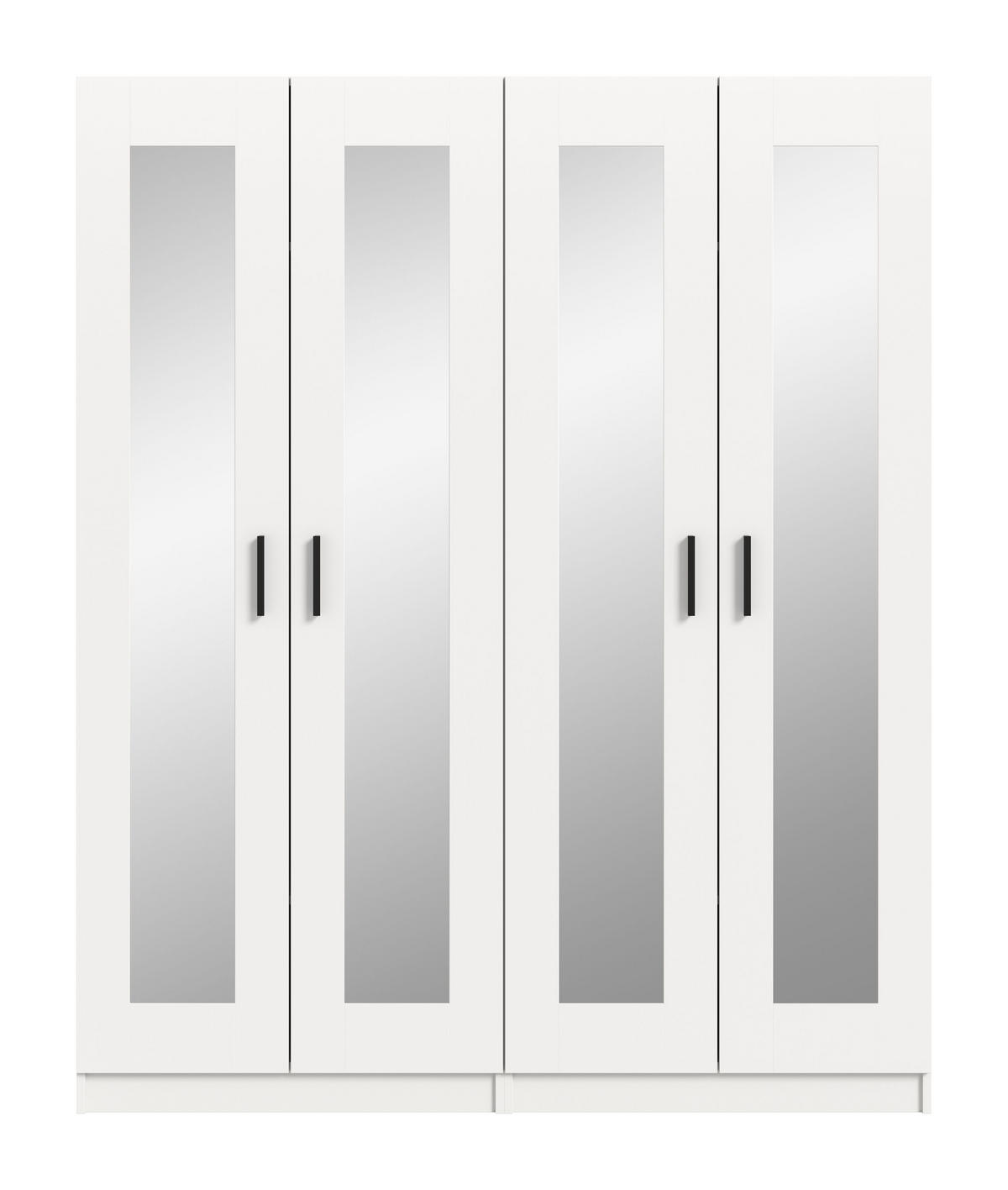 KLEIDERSCHRANKKOMBINATION VISBY (B/H/T: ca. 160/194/56 cm) in weiß/weiß - Weiß, Holzwerkstoff (160/194/56cm)