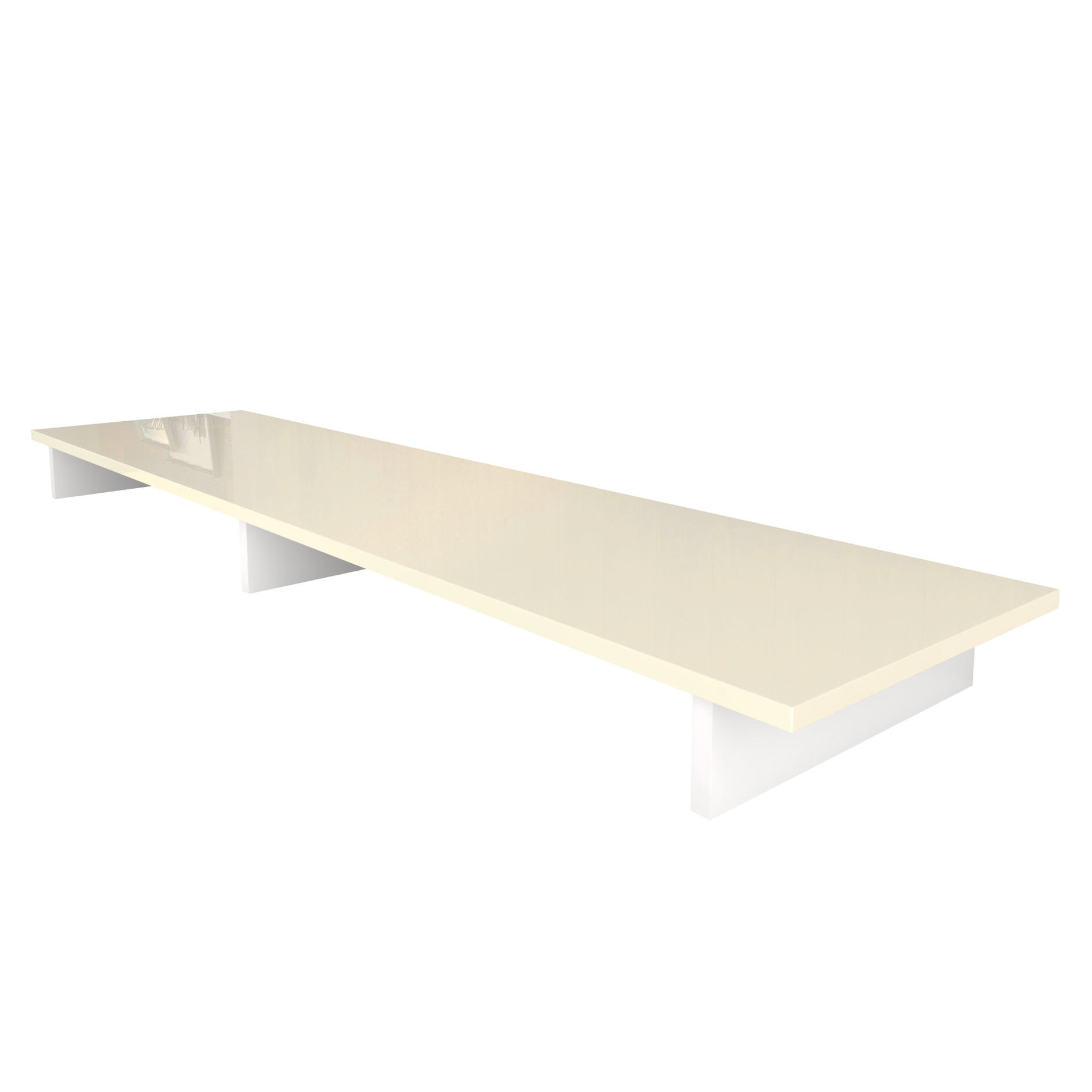 TVAUFSATZ Game Weiß matt / Creme Hochglanz - Creme, Holzwerkstoff (138.5/9.5/34.5cm) - Vladon