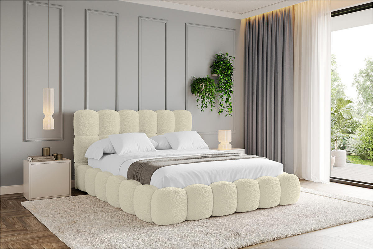 POLSTERBETT mit Bettkasten und Lattenrost, Bett mit Matratze H3/H4 - LEYA 120x200 Beige - Taupe, Holzwerkstoff/Textil (120/200cm) - ALTDECOR