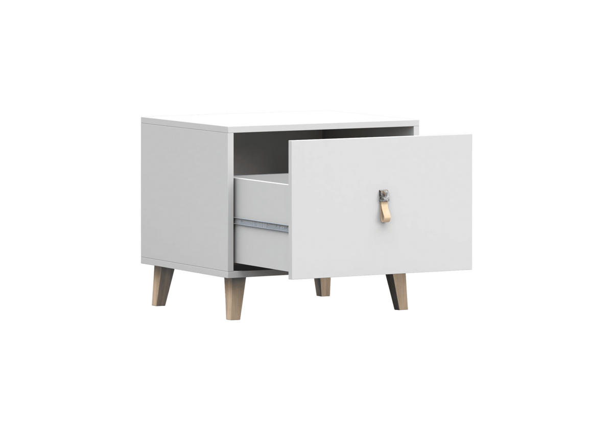 NACHTISCH - FAGO - Weiß, Holzwerkstoff (54/47/45cm) - Möblo