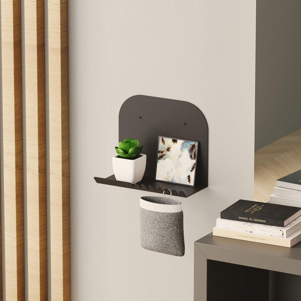 WANDREGAL aus metall 12/28/23 cm - Schwarz, Metall (12/23/24cm) - Calicosy