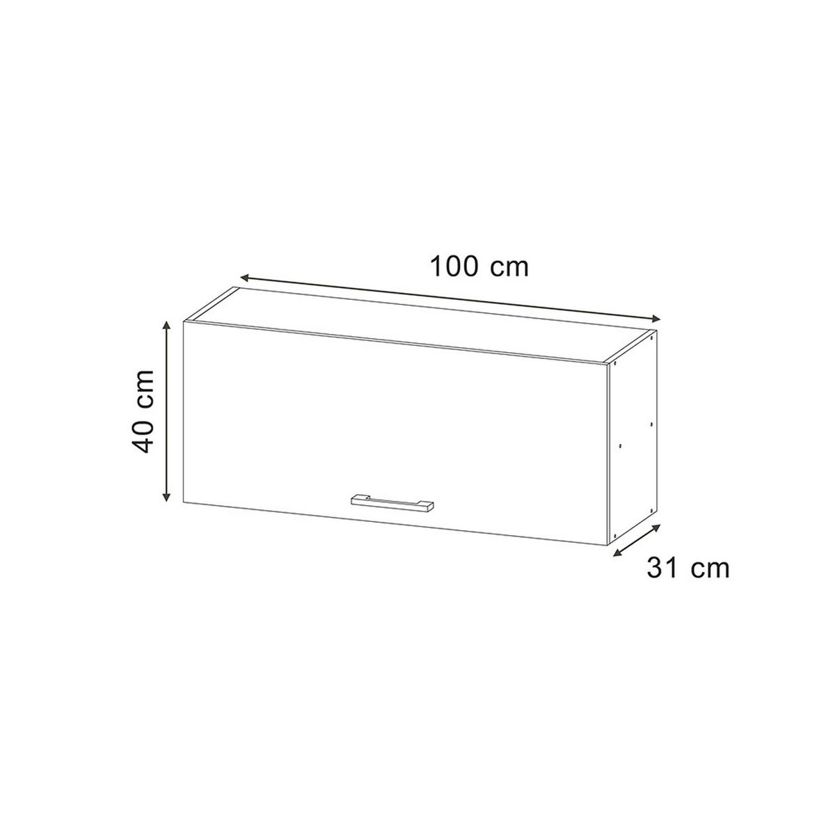 HÄNGESCHRANK R-Line, Schwarz Hochglanz/Weiß, 100 cm Flach - Schwarz Hochglanz/Weiß, Holzwerkstoff (100/40/31cm) - Vicco