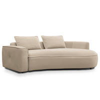 2,5-SITZER SOFA - Beige/Schwarz, Kunststoff/Textil (217/82/146cm) - home24