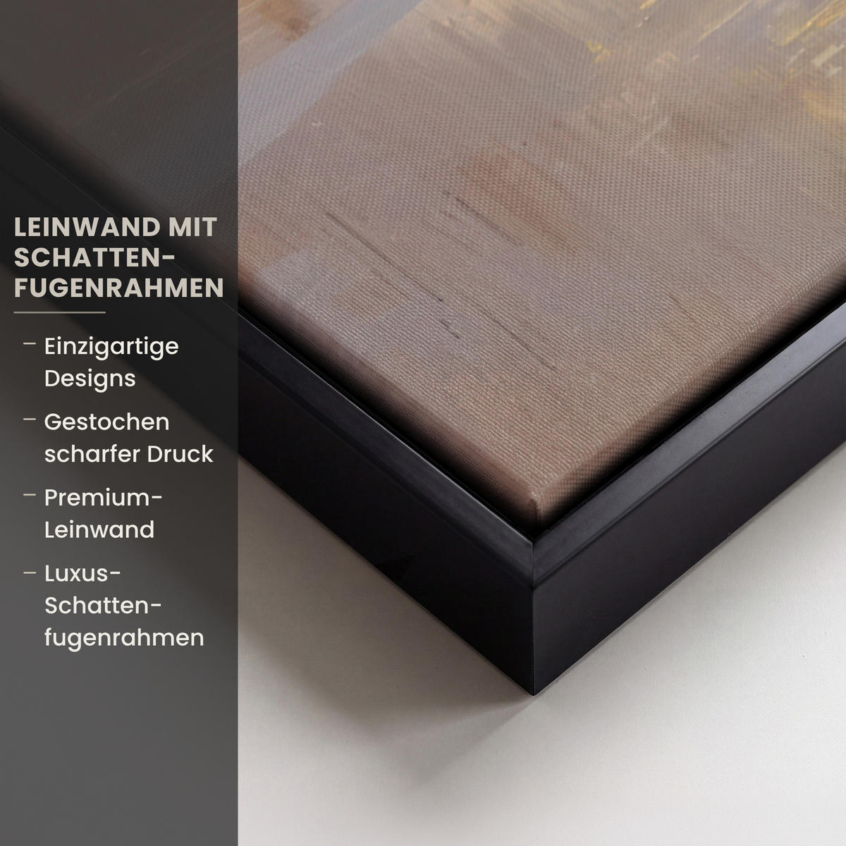 LEINWAND Bilder mit Rahmen - Gemälde - Welle - Jesus - Abstrakt - 100x70 - Goldfarben, Textil (100/70cm) - MuchoWow