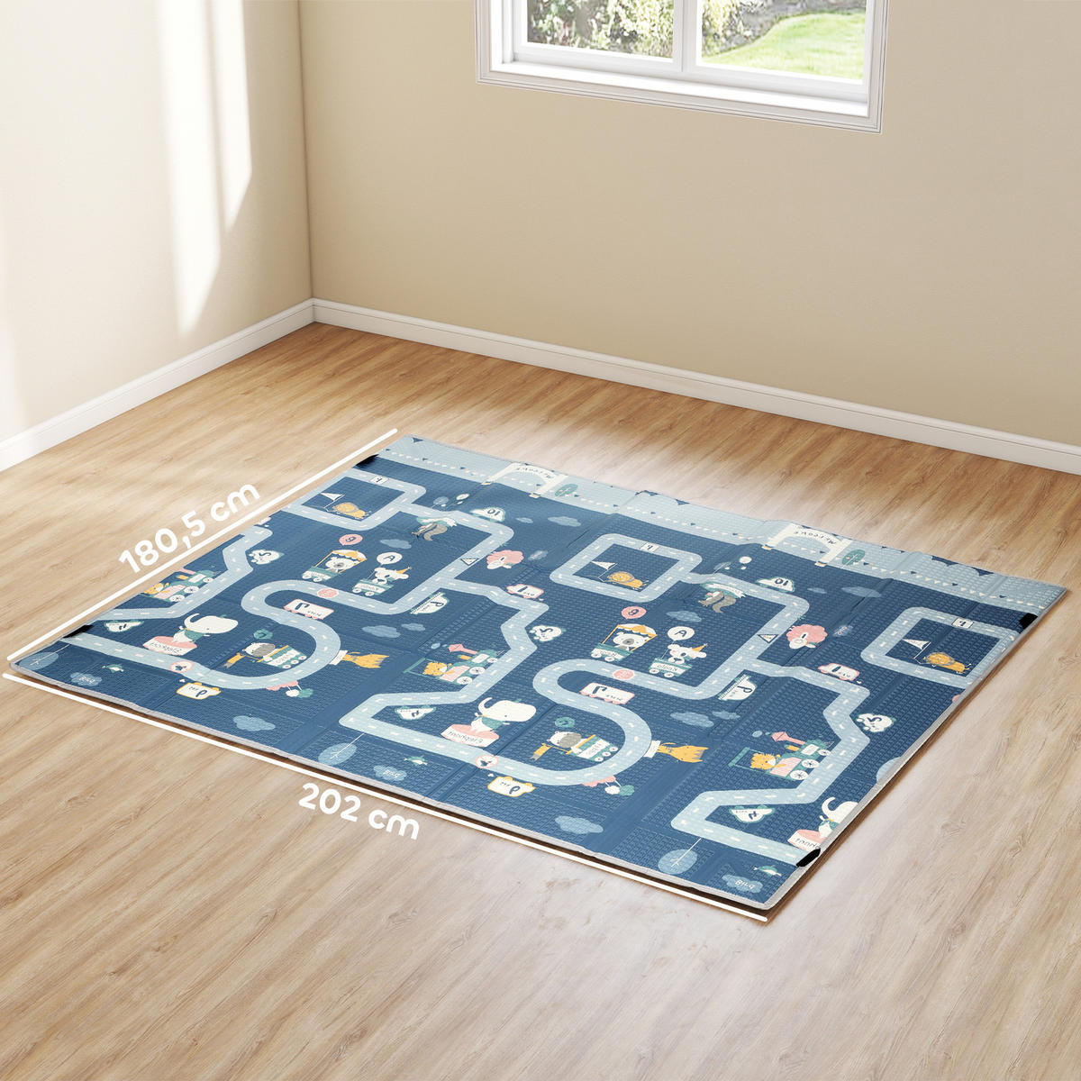 SPIELMATTE DE-18924 faltbarer Laufstall, Wendemotiv Multicolor - Multicolor, Kunststoff (180.5/202cm) - ComfortXL