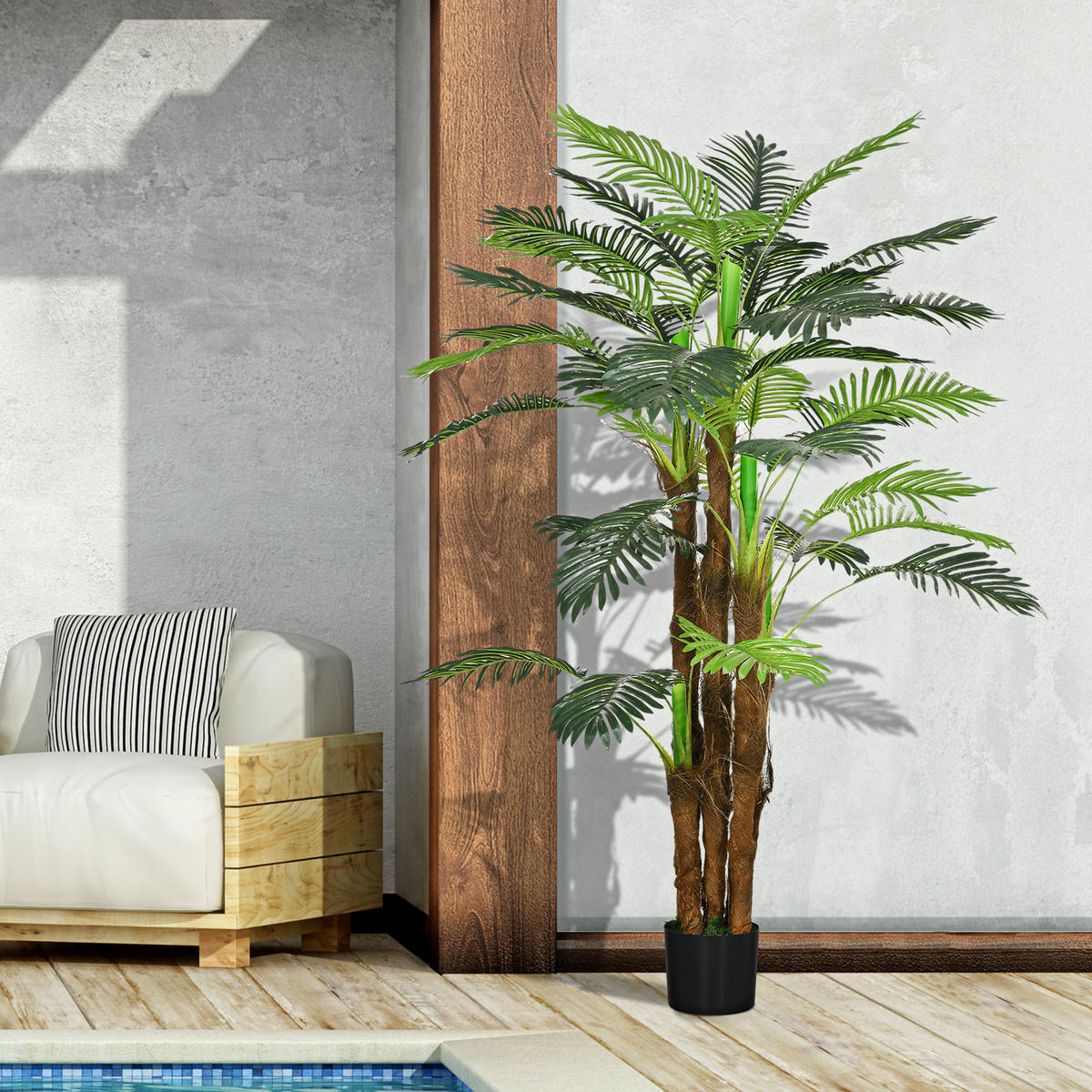 KÜNSTLICHE PFLANZEN mit 36 Zweige, 160 cm, Grün - Grün, Kunststoff (160cm) - HOMCOM