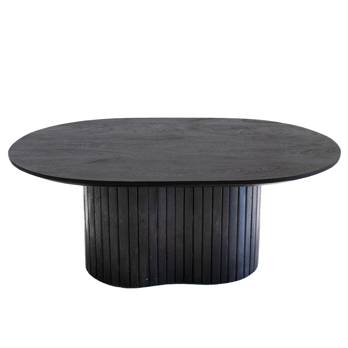 COUCHTISCH Oval 90cm aus Mangoholz, Schwarz - Schwarz, Holz (90/60/35cm) - Giga Meubel