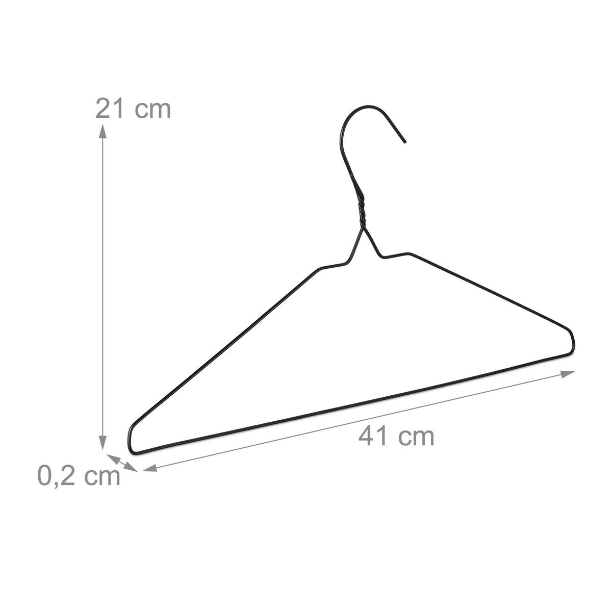 48XKOVOVÉ vešiaky - čierna, kov/plast (41/21/0.2cm) - Relaxdays