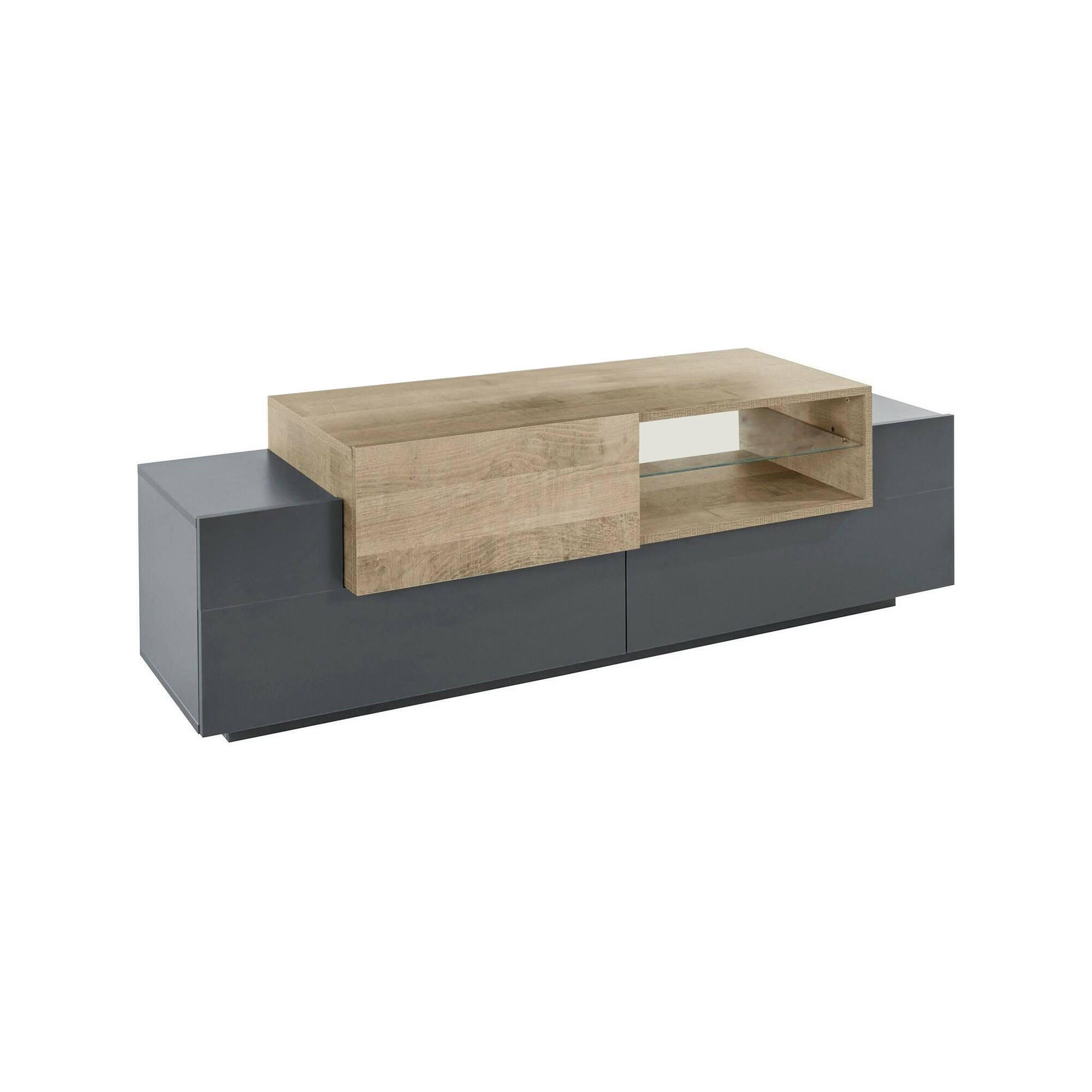 FERNSEHSCHRANK Anthrazit, Ahorn 45/160/51 cm - Schwarz, Holzwerkstoff (160/51/45cm) - DMORA