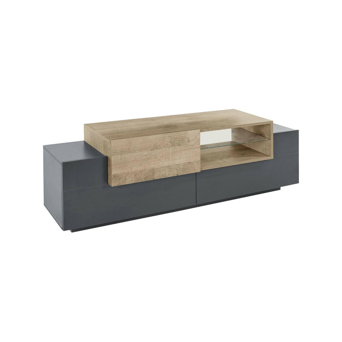 FERNSEHSCHRANK Anthrazit, Ahorn 45/160/51 cm - Schwarz, Holzwerkstoff (160/51/45cm) - DMORA