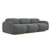 4-SITZER-SOFA Strukturstoff Stoff Grau - Dunkelgrau/Braun, Holz/Textil (270/73/95cm) - Makamii