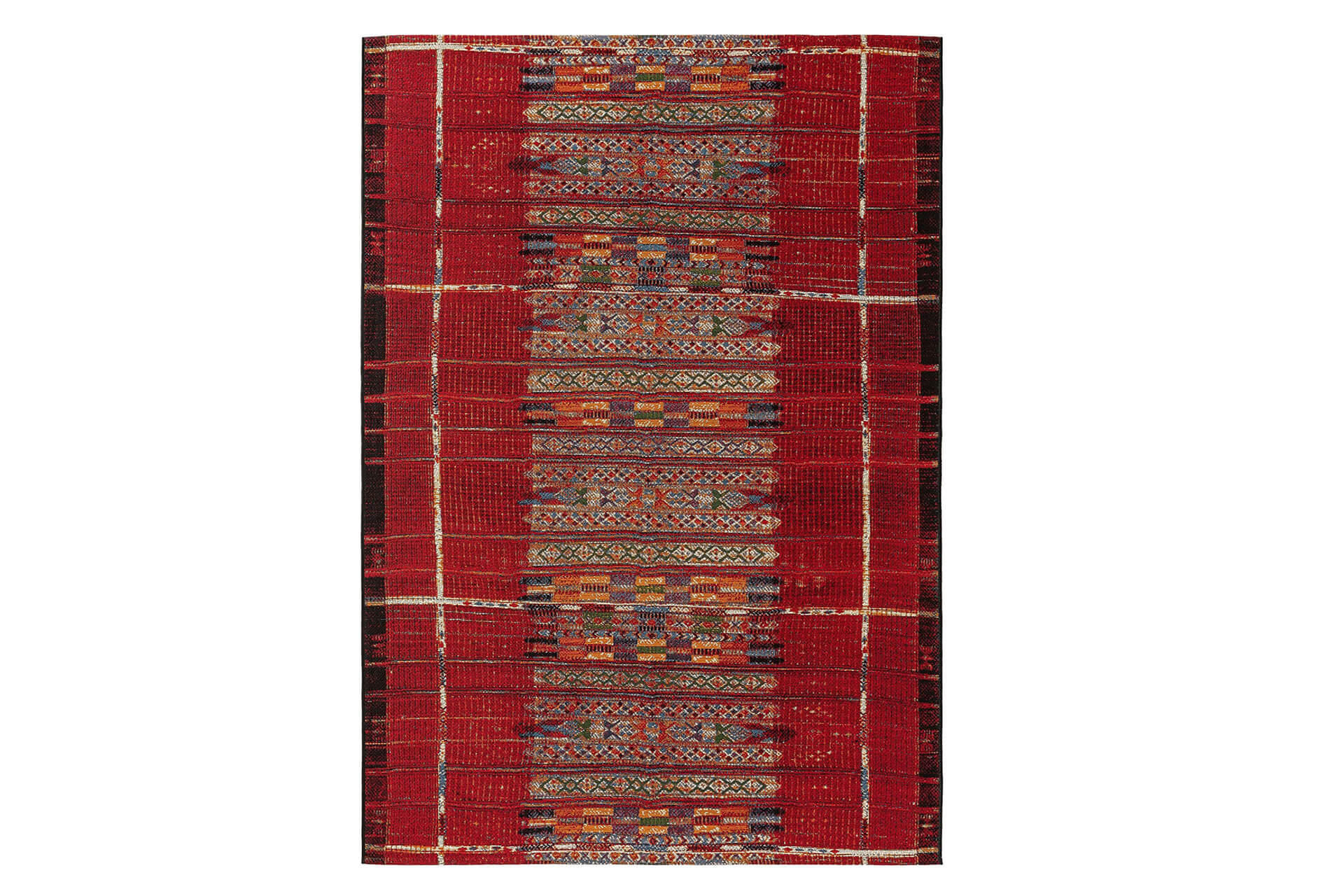 TEPPICH In- & Out - Rot/Multicolor, Kunststoff/Textil (80/1cm) - KUNSTLOFT
