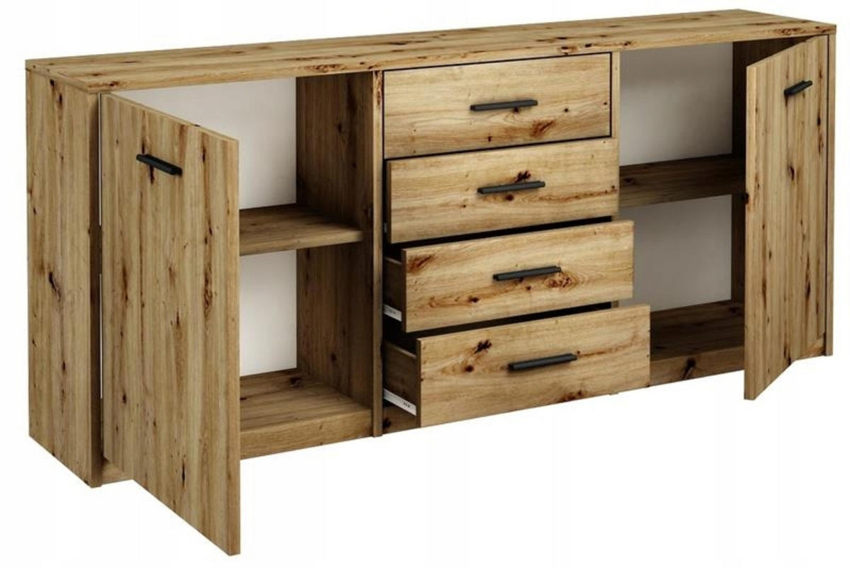 KOMMODE Bodo 2D4S Artisan Eiche 177/35/75 cm - Eiche Artisan, Holzwerkstoff (177/75/35cm) - Matkam Möbel