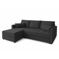 ECKSOFA L Form Dolceo Aschgrau 226/140/78 cm – Schlaffunktion Universell Links Rechts - Graphitfarben/Schwarz, Kunststoff/Textil (140/226cm) - AX Living