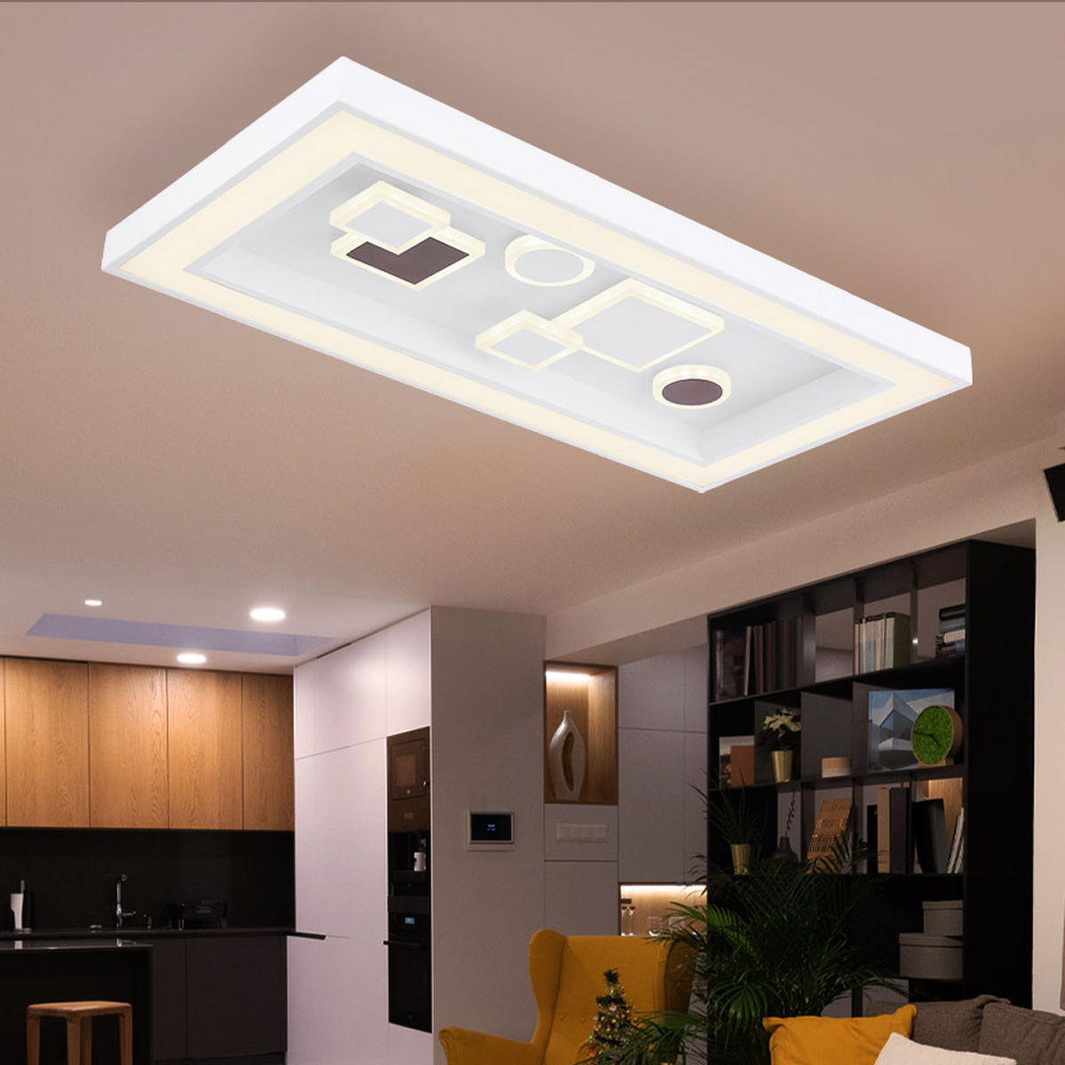 LED DECKENLEUCHTE Rabea Weiß - Weiß, Metall (60/30/7cm) - Globo Lighting