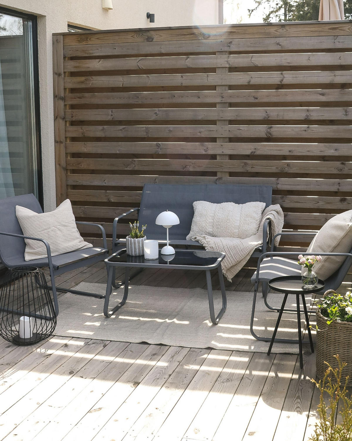 LOUNGE SEDACÍ SOUPRAVA SADA 4-místná Kov šedá Barrea - šedá, kov - Beliani