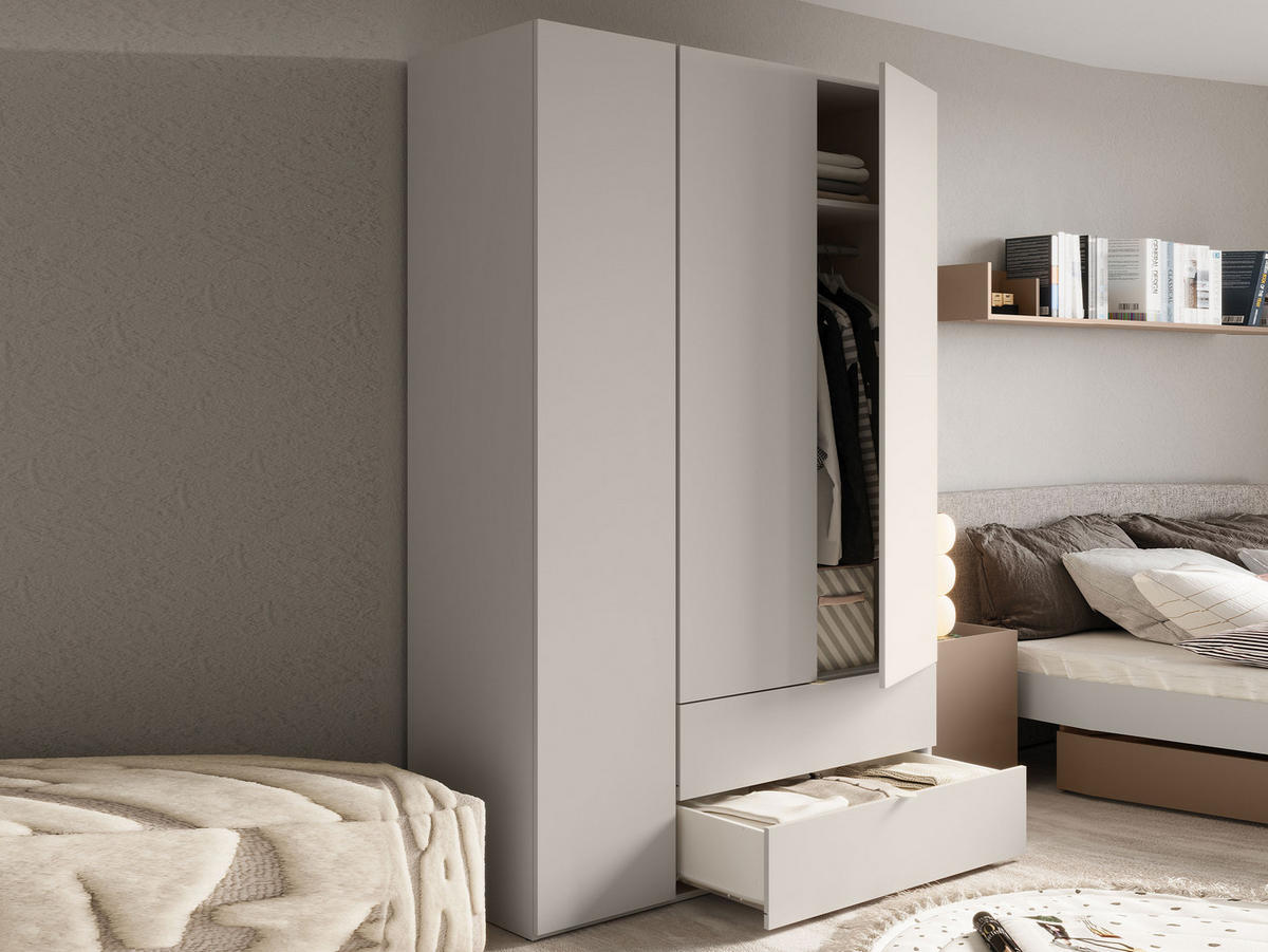 KLEIDERSCHRANK Sigma 3D2S SG01 - Kaschmir, Holzwerkstoff (130/201/55cm) - MIRJAN24