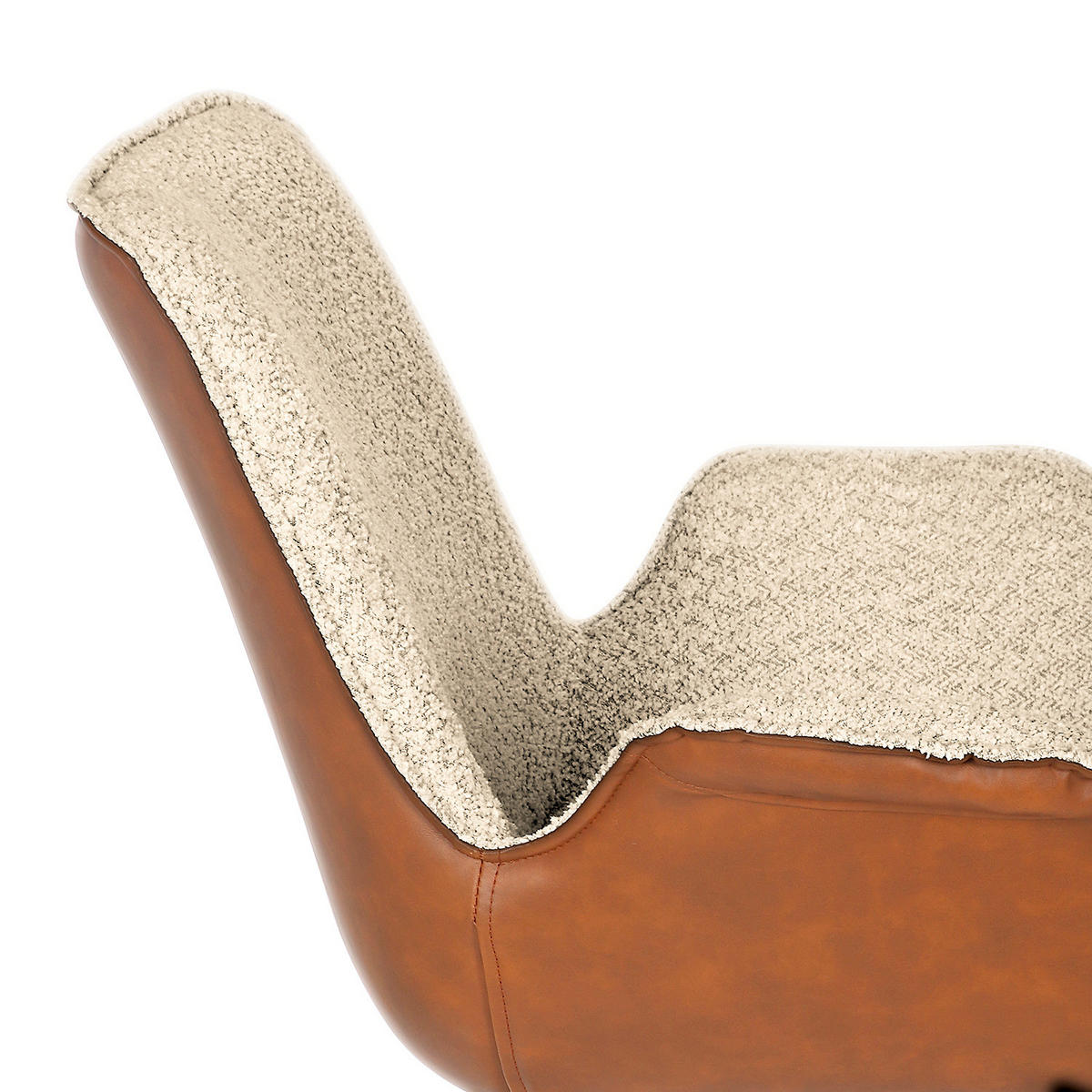 POLSTERSTUHL - Weiß/Braun, Eichenholz/Textil (67/87/64cm) - home24