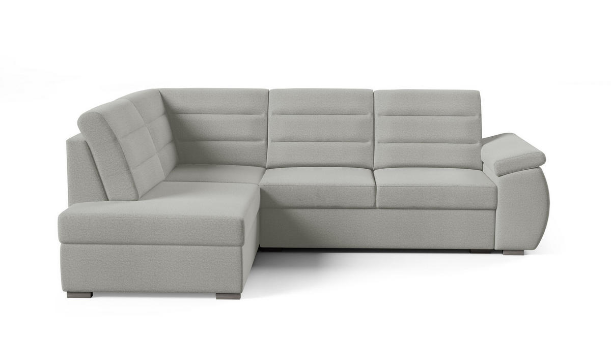 ECKSCHLAFSOFA - Ecksofa Gardenia - Grau - Links - Grau, Holzwerkstoff (264/190cm) - Möblo