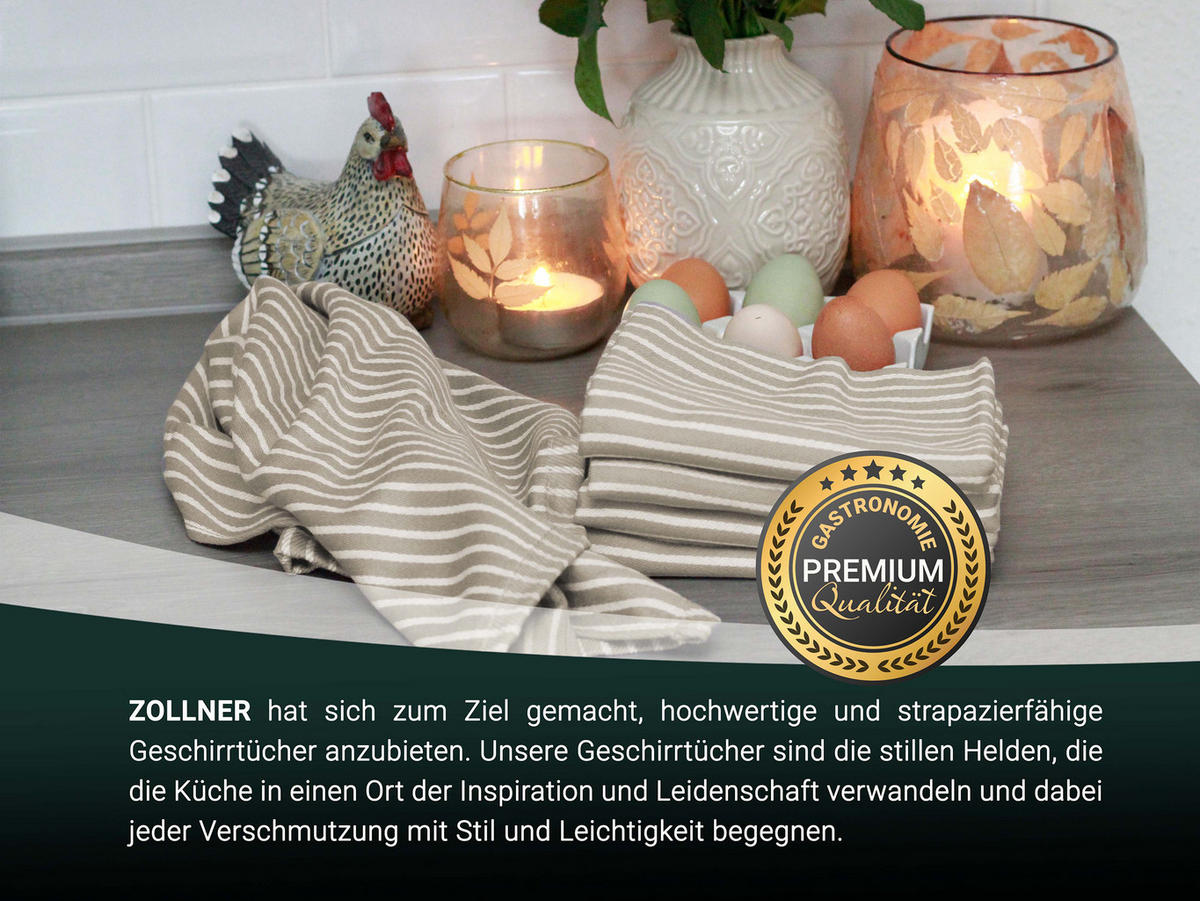 GESCHIRRTÜCHER, 5er-Set, 100% Baumwolle - Taupe, Textil (50/70cm) - Zollner