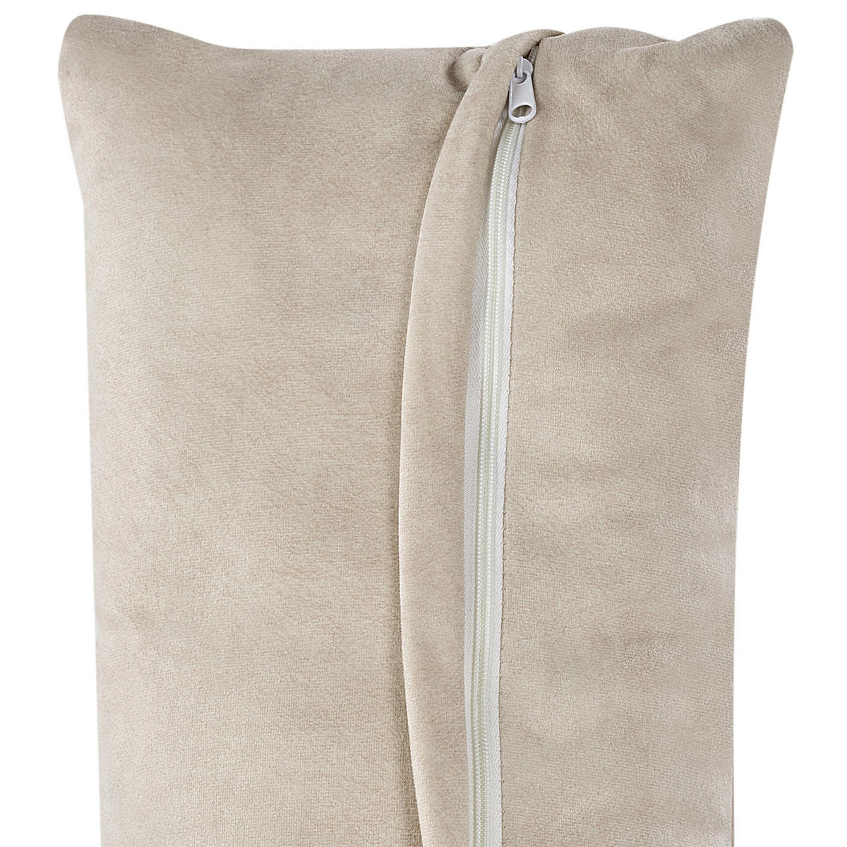 MODULSOFA 2-Sitzer Samtstoff Hellbeige Hellnar - Beige, Textil (204/70/126cm) - Beliani