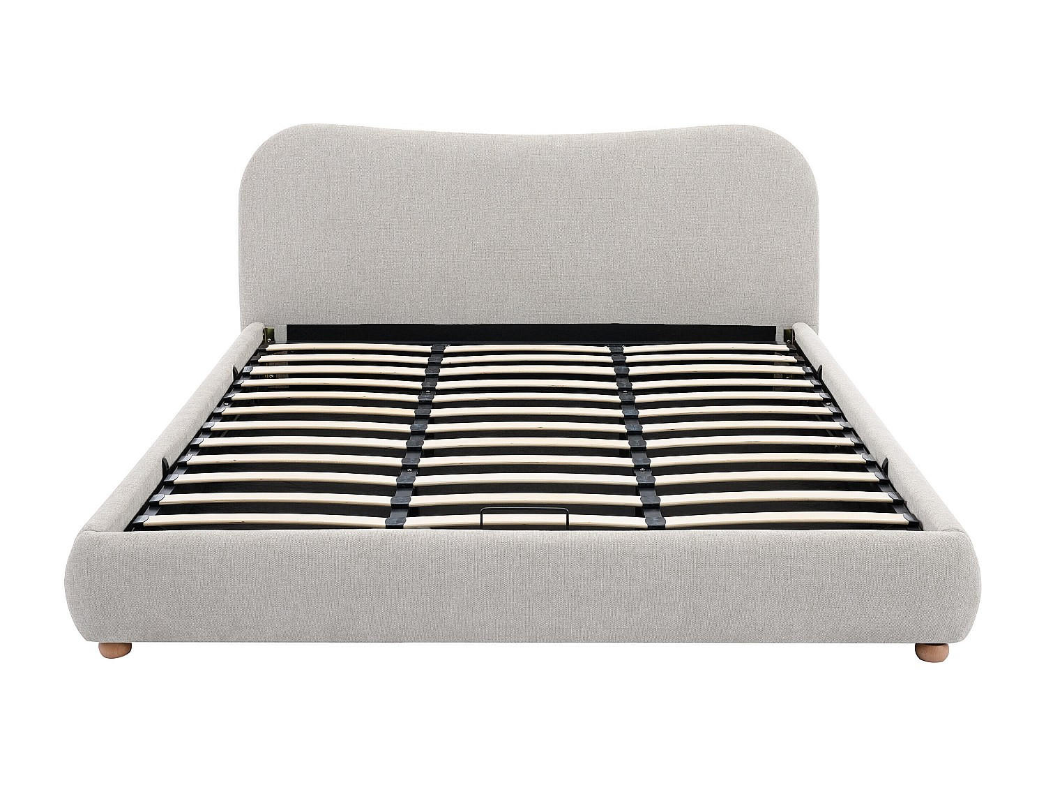 BETT mit Bettkasten - 2 Personen - Stoff - Beige - Beige, Textil (180/200cm) - Vente-Unique