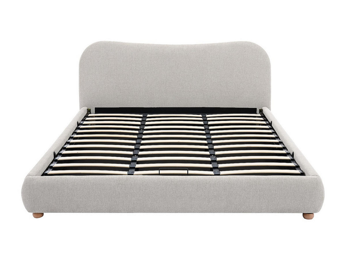 BETT mit Bettkasten - 2 Personen - Stoff - Beige - - Beige, Textil (180/200cm) - Vente-Unique