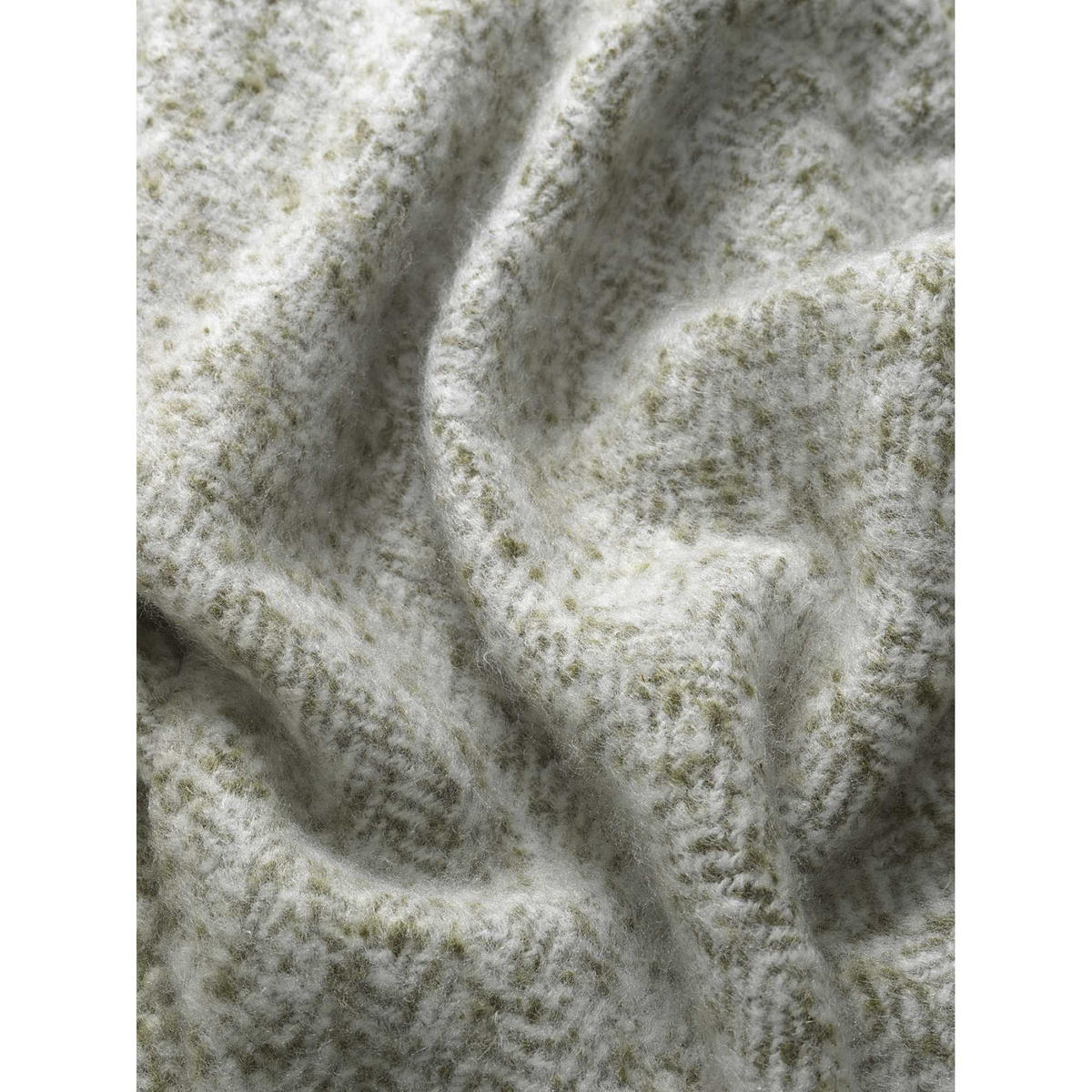 TAGESDECKE WOOLY HERRINGBONE - Grün, Textil (130/170cm) - Tom Tailor