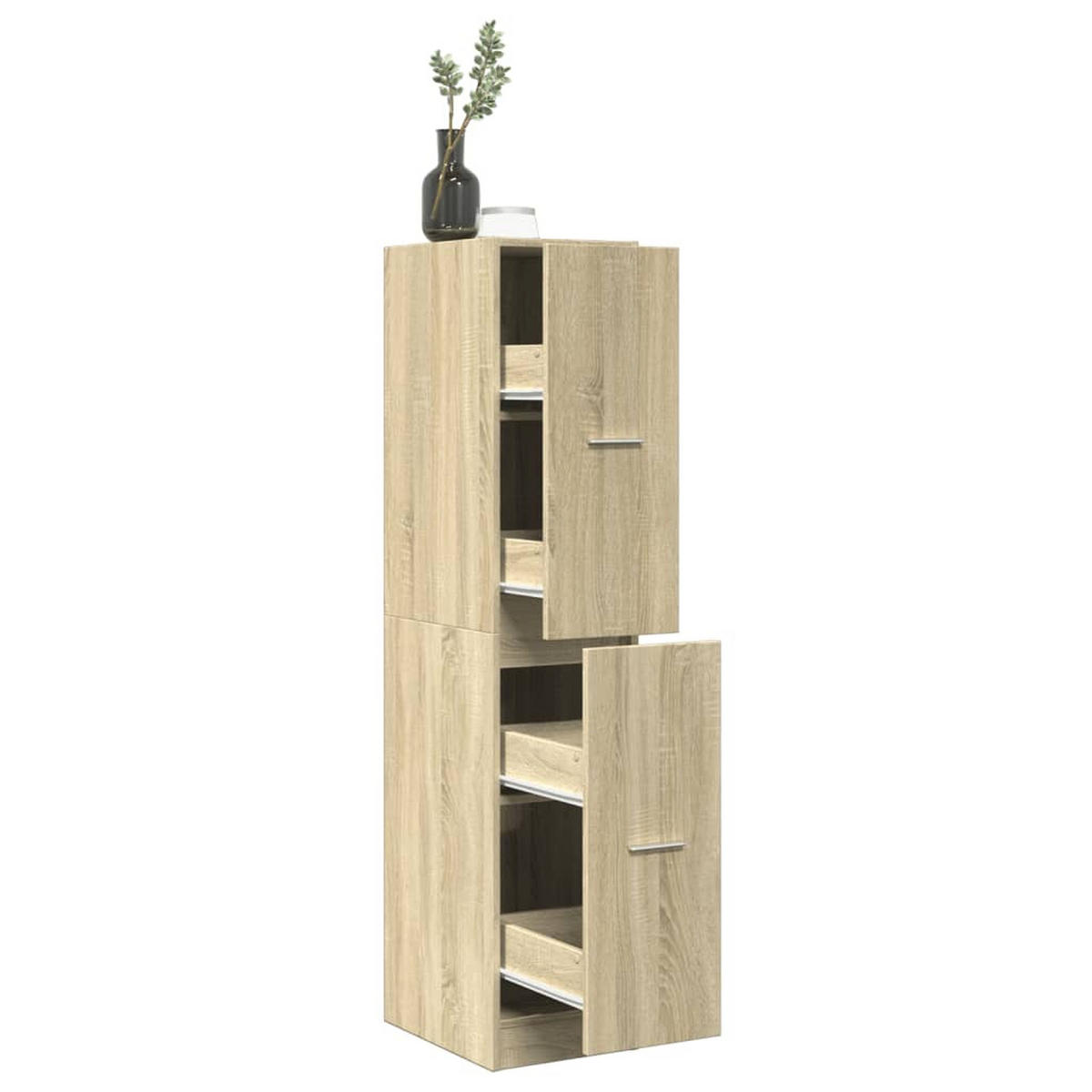 APOTHEKERSCHRANK Sonoma-Eiche 30/41/144,5 Cm Holzwerkstoff - Hellbraun, Holzwerkstoff (41/144.5/30cm) - vidaXL