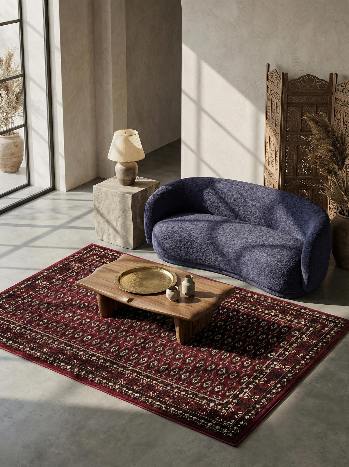 ORIENTTEPPICH Kurzflor klassisch Polypropylen Wohnzimmer Rot Rechteckig 300x400 - Rot, Textil (300/400cm) - KADIMA DESIGN