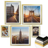 WANDBILDER 5er Set - 50x50 cm & 20x30 cm & 40x60 cm Goldrahmen - Venezianische Straßen Wasserarchitektur - Goldfarben, Kunststoff (40/60cm) - ArtPrintCave