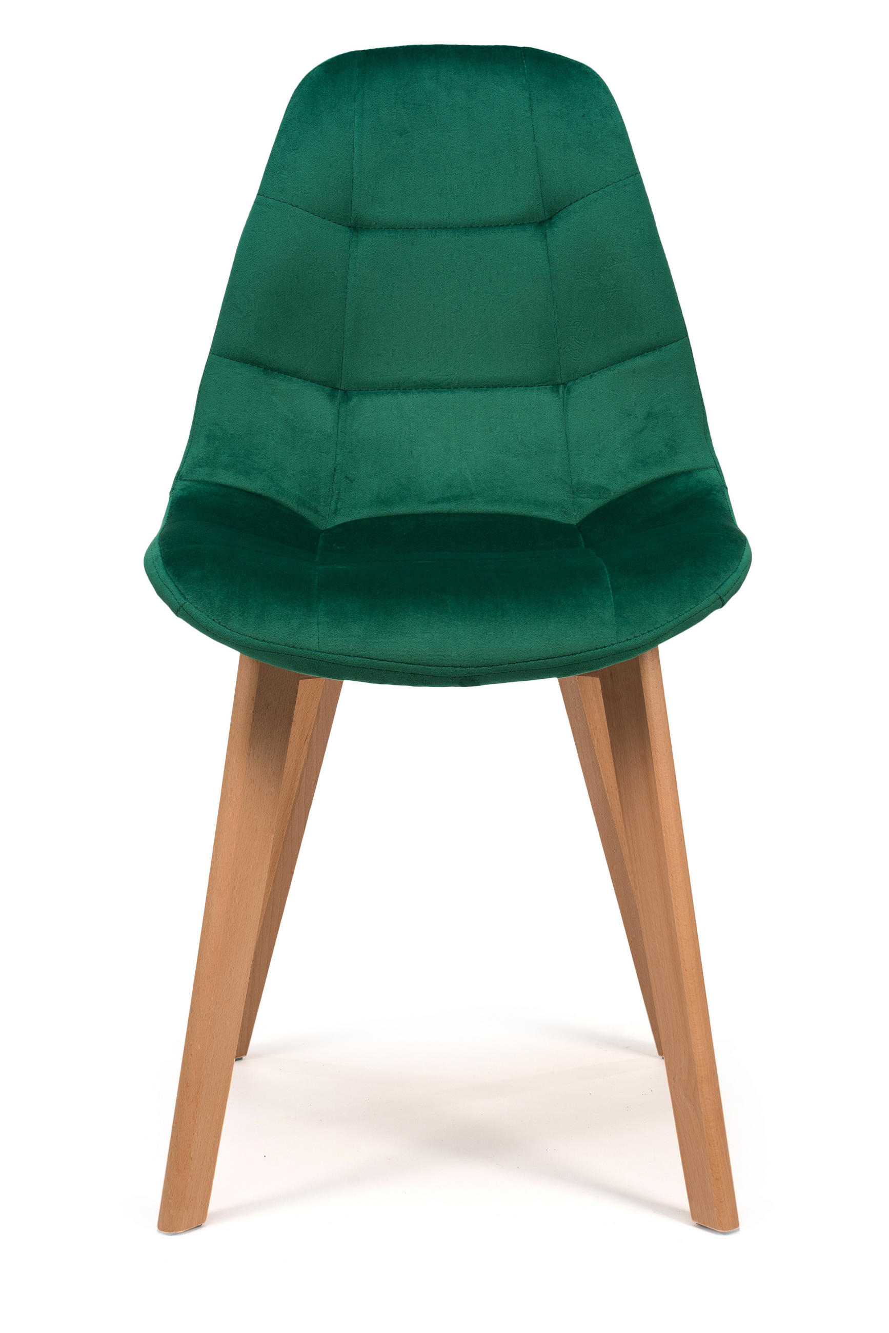 STUHL VEGAS im skandinavischen Stil - grün - Samt Velours - Naturfarben/Grün, Holz/Kunststoff (47/86/42cm) - NEW HOME